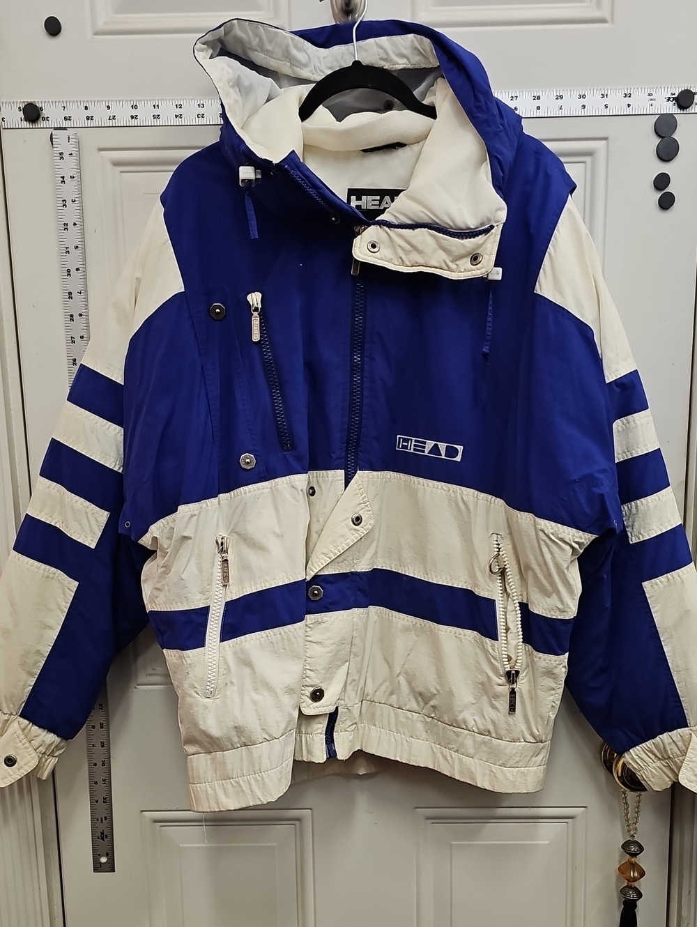 HEAD Royal Blue and White Colorblock Ski Jacket